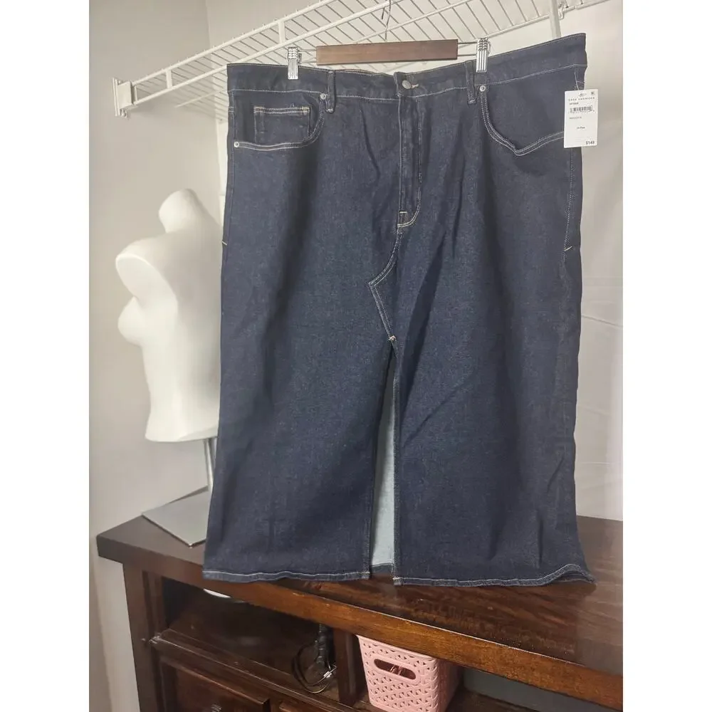 Good American Stretch Denim Indigo Midi Skirt Size 24 (Plus), NWT - Picture 4 of 12
